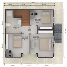 İki Katlı Ev Planları 125  m2