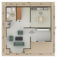 İki Katlı Ev Planları 132 m2