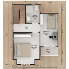 İki Katlı Ev Planları 91 m2